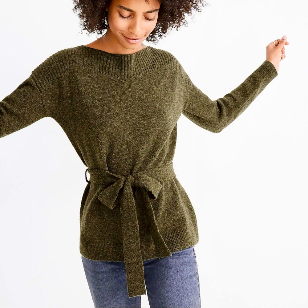 NWOT Madewell Boatneck Tie-Waist Pullover Sweater